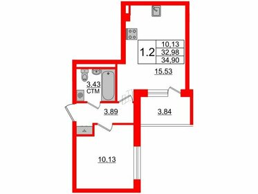 Квартира 33 м², 1-комнатная - изображение 1