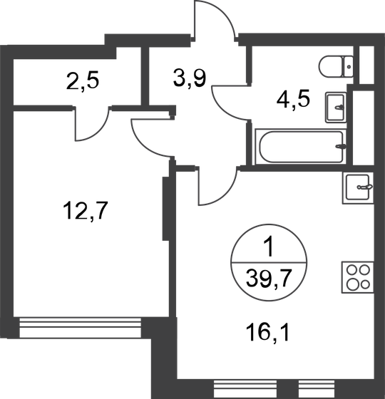 39,7 м², 1-комнатная квартира 12 648 206 ₽ - изображение 36