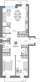 Квартира 90,2 м², 2-комнатная - изображение 1