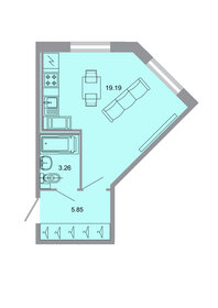 26,8 м², квартира-студия 4 244 316 ₽ - изображение 1