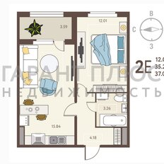 Квартира 37 м², 2-комнатная - изображение 3