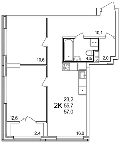 59,9 м², 2-комнатная квартира 6 469 000 ₽ - изображение 7