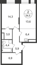 56,8 м², 2-комнатная квартира 13 682 807 ₽ - изображение 27