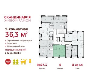 38,7 м², 1-комнатная квартира 9 900 000 ₽ - изображение 66
