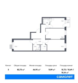 85 м², 3-комнатная квартира 11 600 000 ₽ - изображение 93