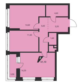 62,3 м², 2-комнатная квартира 9 400 000 ₽ - изображение 43