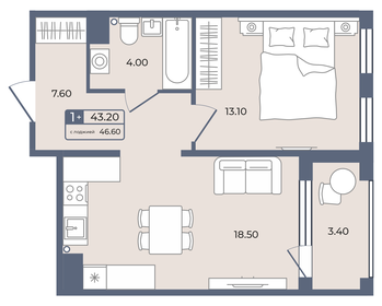 40 м², 1-комнатная квартира 6 990 000 ₽ - изображение 81