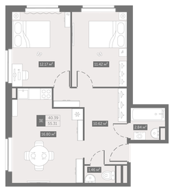 55,9 м², 2-комнатная квартира 13 960 000 ₽ - изображение 95