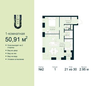 51,9 м², 1-комнатная квартира 8 300 000 ₽ - изображение 37