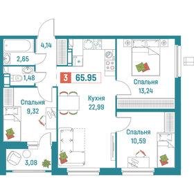 71,2 м², 3-комнатная квартира 13 456 356 ₽ - изображение 15