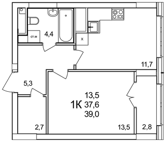 44 м², 3-комнатная квартира 3 100 000 ₽ - изображение 43
