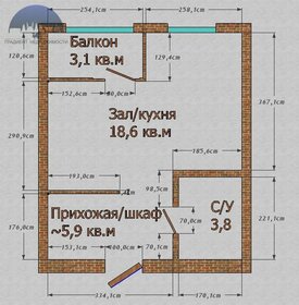 Квартира 30 м², 2-комнатная - изображение 1