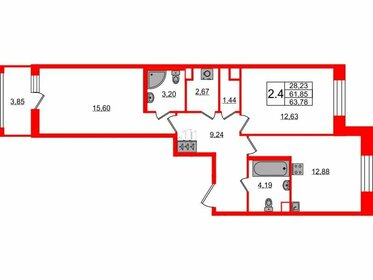 67 м², 2-комнатная квартира 11 500 000 ₽ - изображение 179