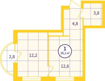 34,8 м², 1-комнатная квартира 4 350 000 ₽ - изображение 84