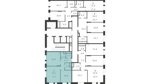 60 м², 2-комнатная квартира 13 950 000 ₽ - изображение 66