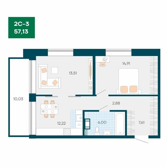81,2 м², 2-комнатная квартира 12 900 000 ₽ - изображение 70