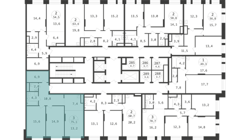 Квартира 75,1 м², 3-комнатная - изображение 2