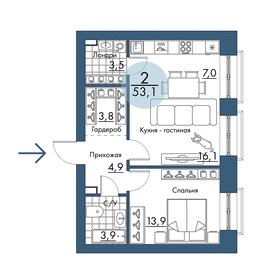 63 м², 2-комнатная квартира 7 990 000 ₽ - изображение 69