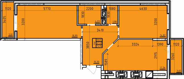 Квартира 74,9 м², 2-комнатная - изображение 2