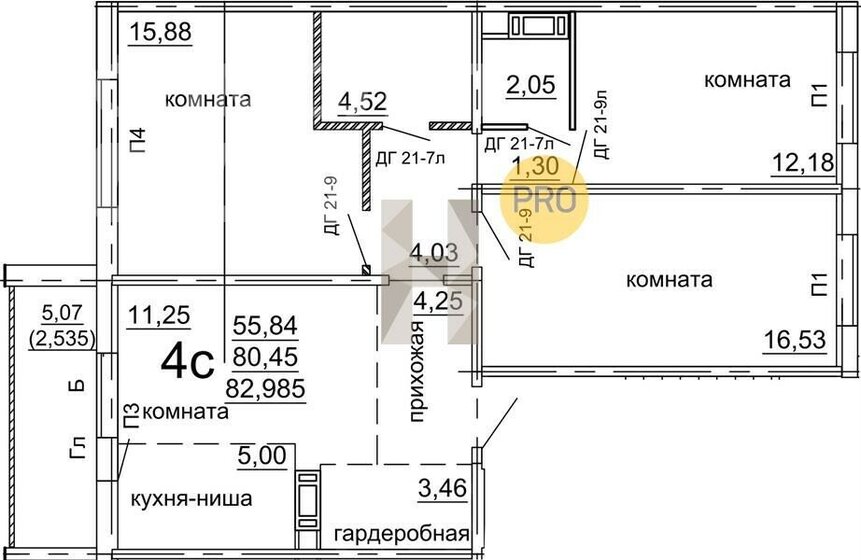83 м², 3-комнатная квартира 8 743 425 ₽ - изображение 1