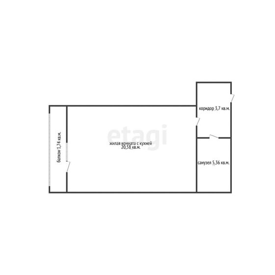 31,4 м², 1-комнатная квартира 4 200 000 ₽ - изображение 1