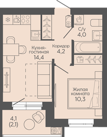 Квартира 35,1 м², 1-комнатная - изображение 1