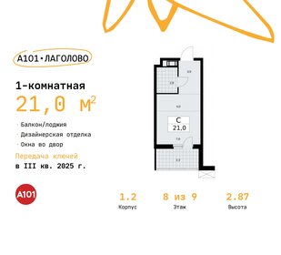 21 м², квартира-студия 3 825 570 ₽ - изображение 15