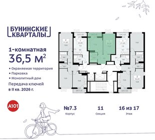 Квартира 36,5 м², 1-комнатная - изображение 2