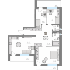 Квартира 90,2 м², 3-комнатная - изображение 1