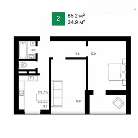 Квартира 65,2 м², 2-комнатная - изображение 1