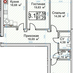 Квартира 91 м², 3-комнатная - изображение 2