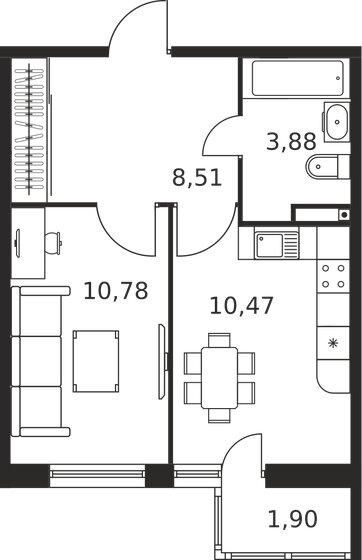 36,1 м², 1-комнатная квартира 4 460 000 ₽ - изображение 1