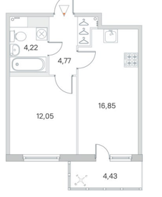 Квартира 42,3 м², 1-комнатная - изображение 2