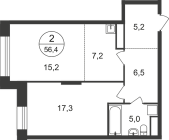 56,8 м², 2-комнатная квартира 13 682 807 ₽ - изображение 33