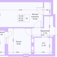 Квартира 35,9 м², 1-комнатная - изображение 2