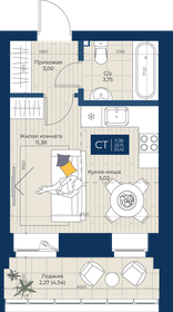 Квартира 25,4 м², студия - изображение 1