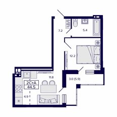 Квартира 44,5 м², 2-комнатная - изображение 2