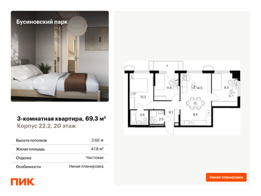 70,5 м², 3-комнатная квартира 30 960 266 ₽ - изображение 17