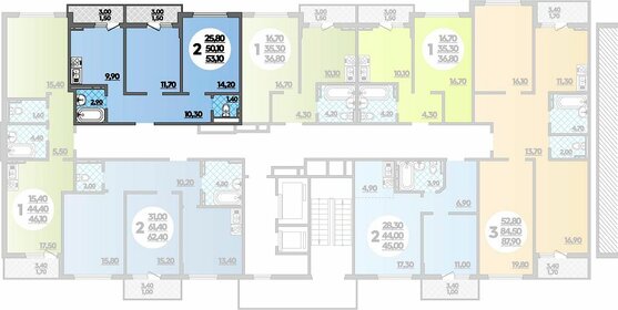 Квартира 53,4 м², 2-комнатная - изображение 1