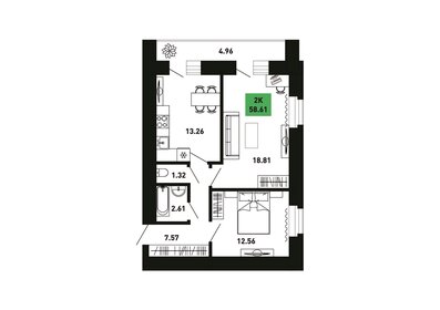 58,6 м², 2-комнатная квартира 5 095 590 ₽ - изображение 30