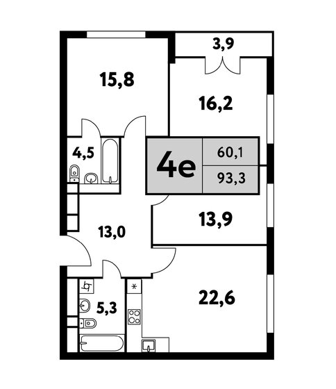 93,3 м², 4-комнатная квартира 34 117 472 ₽ - изображение 1