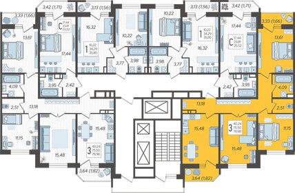 82 м², 3-комнатная квартира 7 250 000 ₽ - изображение 81