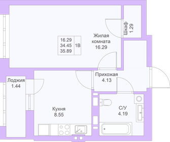 31,9 м², 1-комнатная квартира 7 469 280 ₽ - изображение 8