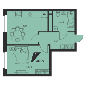 36,1 м², 1-комнатная квартира 5 581 664 ₽ - изображение 14