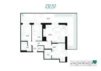 121,8 м², 4-комнатная квартира 14 250 000 ₽ - изображение 16