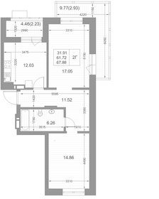 70,2 м², 2-комнатная квартира 14 600 000 ₽ - изображение 102