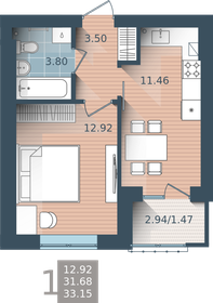 20 м², 1-комнатная квартира 2 800 000 ₽ - изображение 76