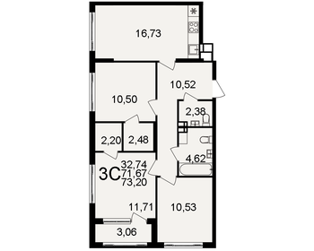 72,9 м², 3-комнатная квартира 7 500 000 ₽ - изображение 14