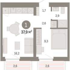 Квартира 37,9 м², 2-комнатная - изображение 2