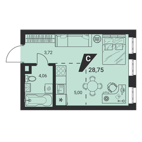 Квартира 28,8 м², студия - изображение 1